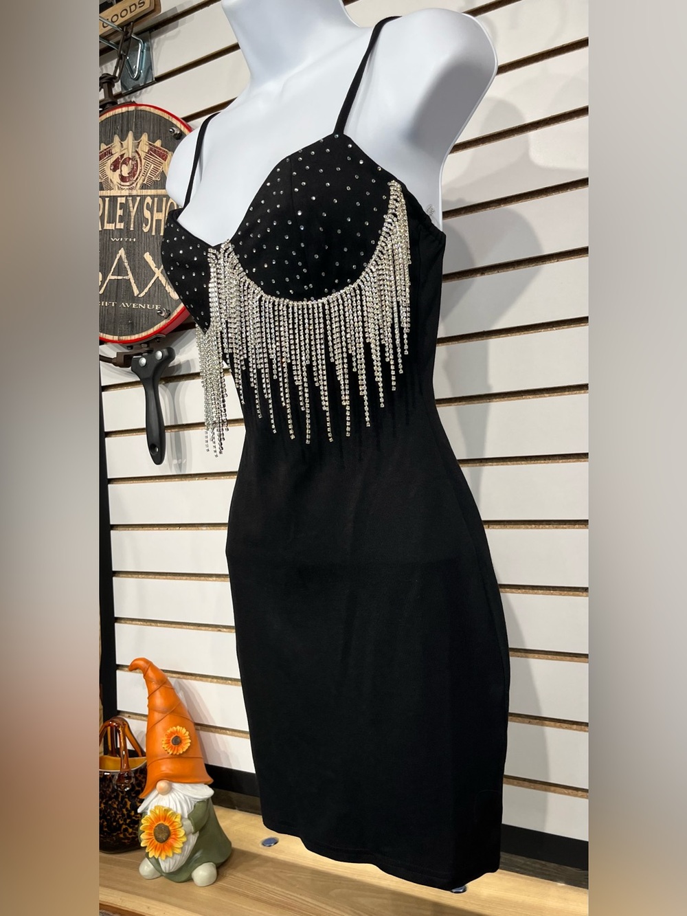 Hot & Delicious black bodycon dress with rhinestones - Picture 3 of 8